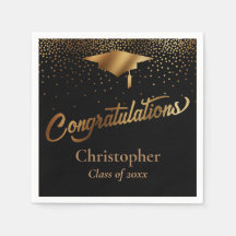 Felicitaciones Graduado, Clase de Oro en Negro