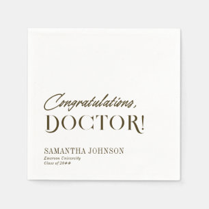Servilleta De Papel Felicitaciones Médica Graduación Doctoral White