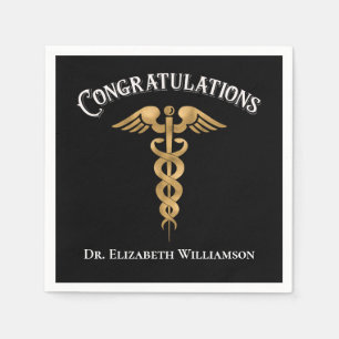 Servilleta De Papel Felicitaciones Médica Médico Caduceus
