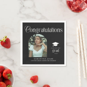 Servilleta De Papel Felicitaciones Modernas Foto de Graduado Arco de G