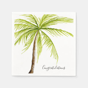 Servilleta De Papel Felicitaciones Palm Tree Personalizado Island Beac
