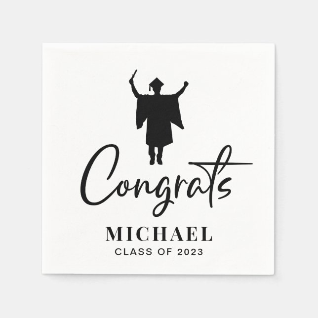 Servilleta De Papel Felicitaciones Personalizado su fiesta de graduaci (Anverso)