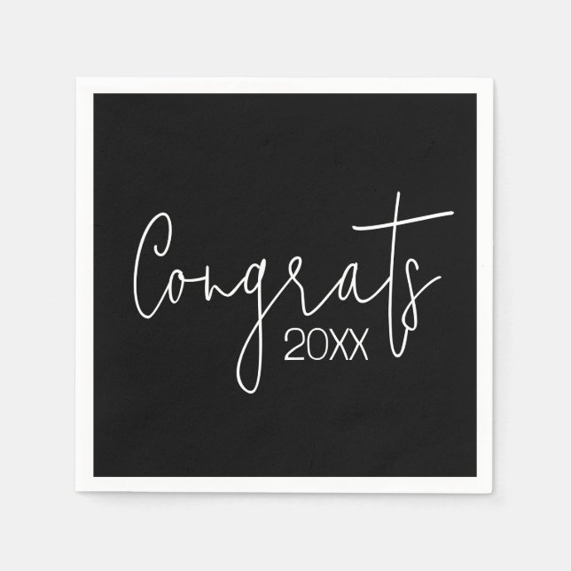 Servilleta De Papel Felicitaciones por graduación a los negros (Anverso)