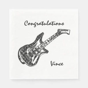 Servilleta De Papel Felicitaciones por guitarra eléctrica