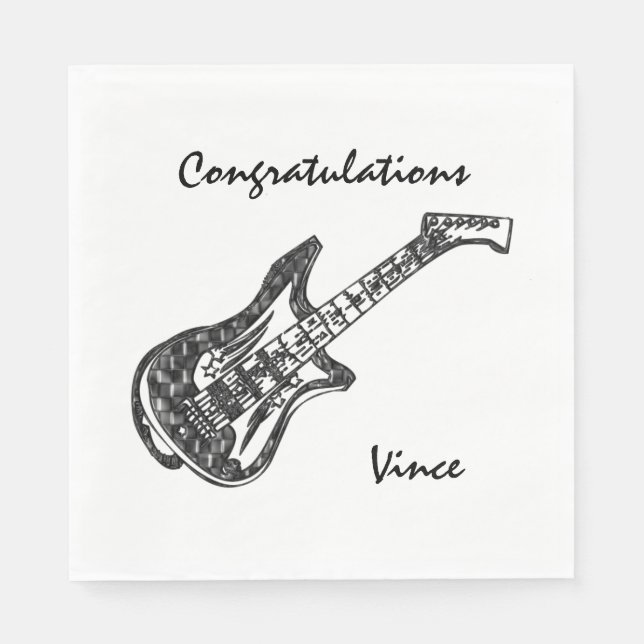 Servilleta De Papel Felicitaciones por guitarra eléctrica (Anverso)