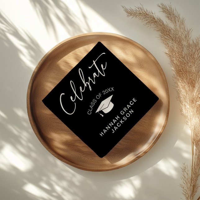 Servilleta De Papel Felicitaciones por la graduación de guiones blanco (Subido por el creador)