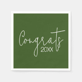 Servilleta De Papel Felicitaciones Por La Graduación En Verde