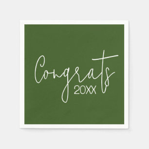 Servilleta De Papel Felicitaciones Por La Graduación En Verde