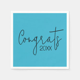 Servilleta De Papel Felicitaciones Por La Graduación En Verde azulado