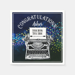 Servilleta De Papel Felicitaciones Publicación Personalizada Azul Teal