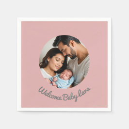 Servilleta De Papel Felicitaciones recién nacido chica rosa, bienvenid