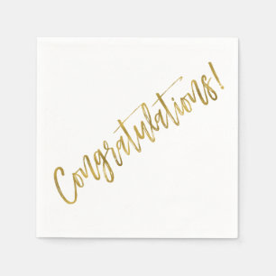 Servilleta De Papel Felicitaciones Relieve metalizado dorado Napkins