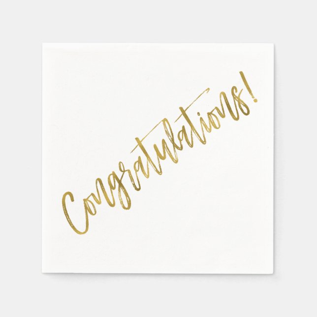 Servilleta De Papel Felicitaciones Relieve metalizado dorado Napkins (Anverso)