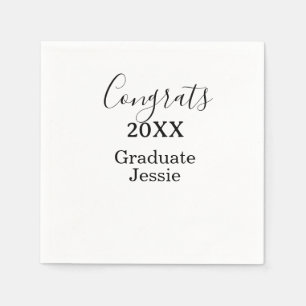 Servilleta De Papel Felicitaciones simples de graduación minimalistas 