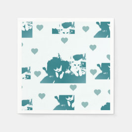 Servilleta De Papel Feline Friends. Adorable Kitten Duo.