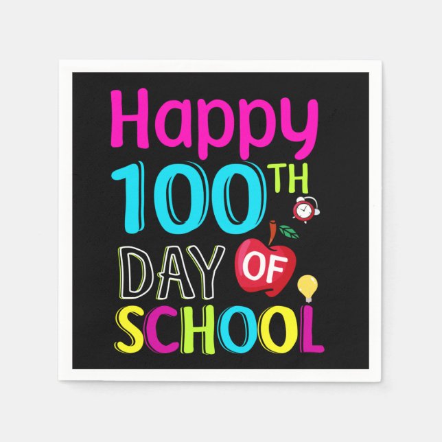 Servilleta De Papel Feliz 100° día de clases (Anverso)