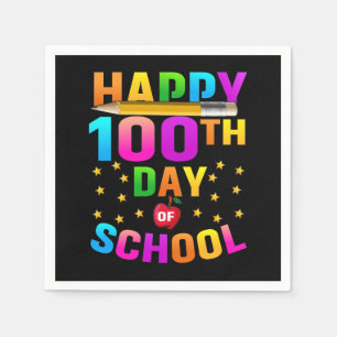 Servilleta De Papel Feliz 100° Día de la Escuela para profesores y est