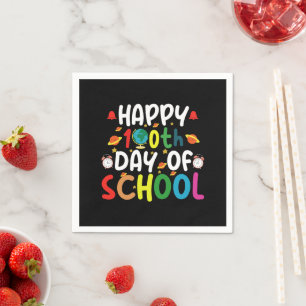Servilleta De Papel Feliz 100° Día del Estudiante Escolar