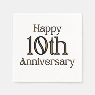 Servilleta De Papel Feliz 10° aniversario 3 Ply Napkins