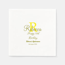 Servilleta De Papel Feliz 15º cumpleaños Moder de adición de nombre am