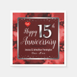 Servilleta De Papel Feliz 15° Aniversario Boda
