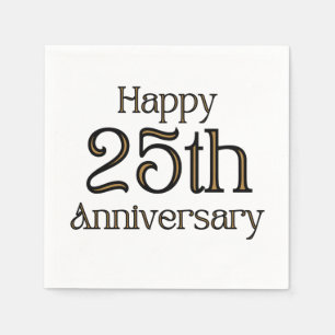 Servilleta De Papel Feliz 25° aniversario 3 Ply Napkins