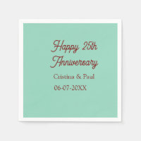 Feliz 25 aniversario verde pastel boho retro