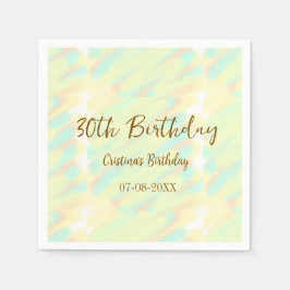 Servilleta De Papel Feliz 30 cumpleaños naranja amarillo acuarela