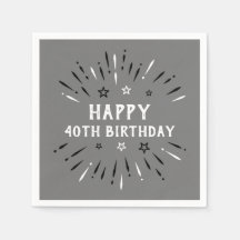 Feliz 40° cumpleaños fuegos artificiales Blanco ne