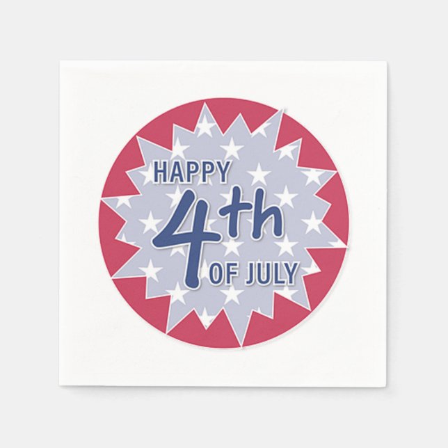 Servilleta De Papel Feliz 4 de julio (Anverso)