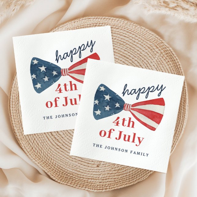 Servilleta De Papel Feliz 4 de julio (Cute Happy 4th of July Napkins)