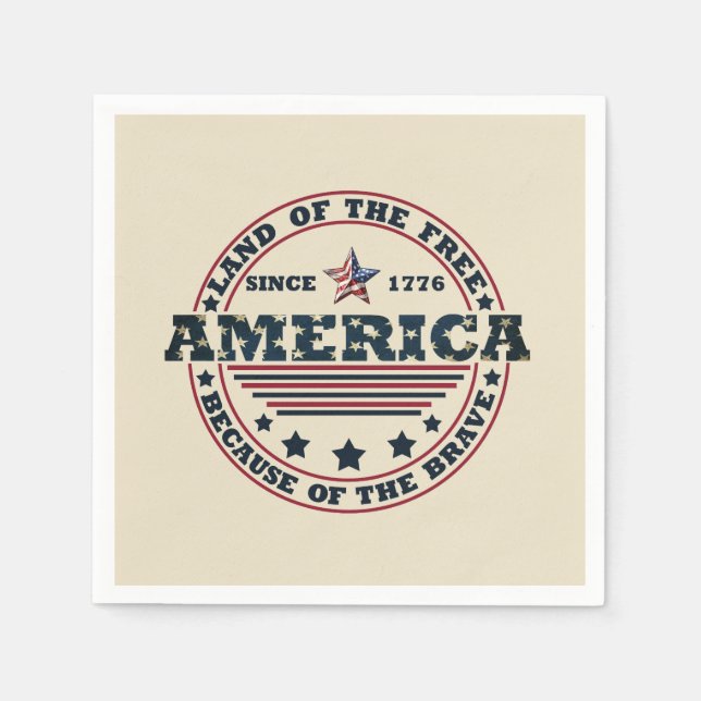 Servilleta De Papel Feliz 4 de julio (Anverso)