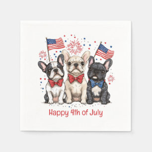Servilleta De Papel Feliz 4 De Julio Bulldoges Franceses