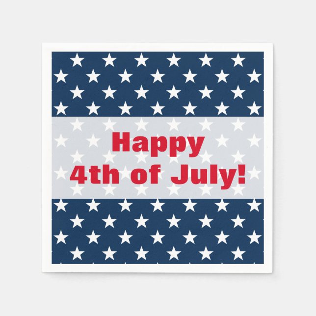Servilleta De Papel Feliz 4 de julio Día de la Independencia servillet (Anverso)