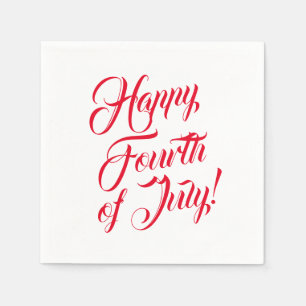 Servilleta De Papel Feliz 4 de julio garabato rojo blanco elegante