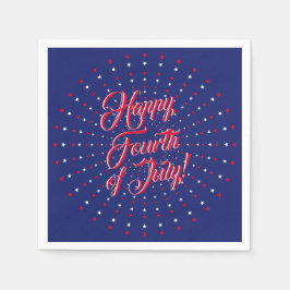 Servilleta De Papel Feliz 4 de julio guión de estrellas de la marina b