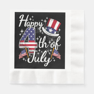 Servilleta De Papel Feliz 4 de julio Patriótico Bandera Americana USA 