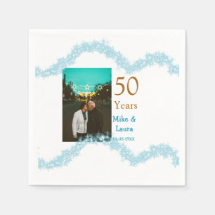 Servilleta De Papel Feliz 50 aniversario agregar nombre de la pareja f