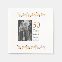 Servilleta De Papel Feliz 50° aniversario agregar pareja fecha de matr