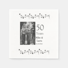 Servilleta De Papel Feliz 50° aniversario agregar pareja fecha de matr
