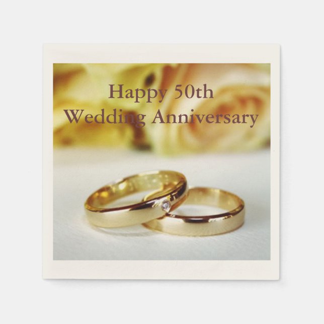 Servilleta De Papel Feliz 50° aniversario Boda (Anverso)