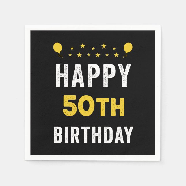 Servilleta De Papel Feliz 50 aniversario de la celebración quinquagena (Anverso)