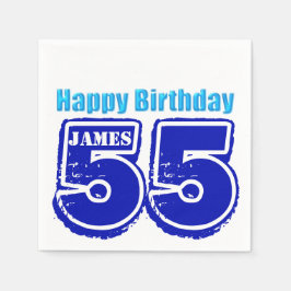 Servilleta De Papel Feliz 55º cumpleaños Papel personalizado Napkin