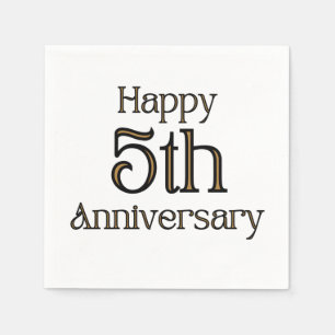 Servilleta De Papel Feliz 5° Aniversario 3 Ply Napkins