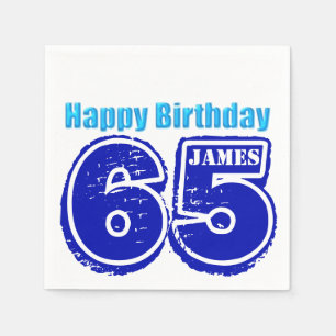 Servilleta De Papel Feliz 65º cumpleaños, Papel personalizado