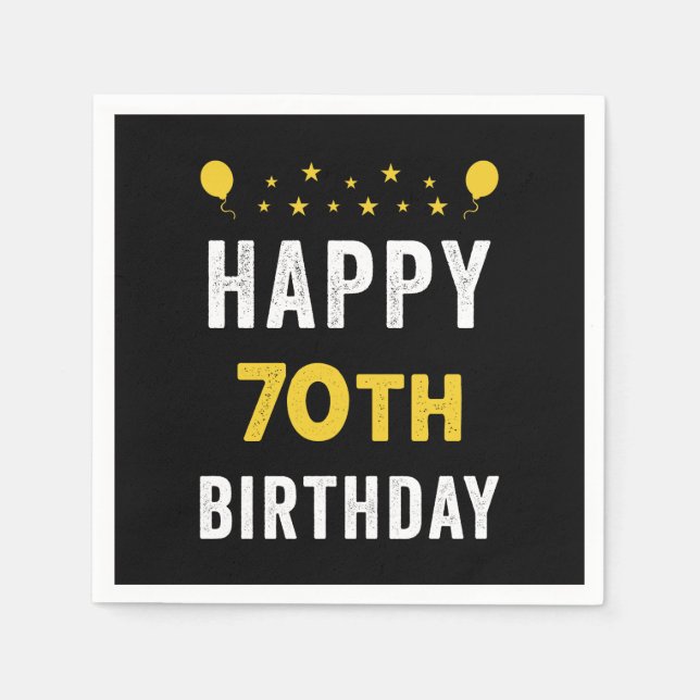 Servilleta De Papel Feliz 70° cumpleaños de la celebración septuagenar (Anverso)