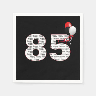 Servilleta De Papel Feliz 85º cumpleaños a las servilletas negras