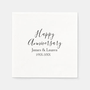 Servilleta De Papel Feliz aniversario boda fecha año simple mi