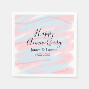 Servilleta De Papel Feliz aniversario boda nombre fecha año pastel