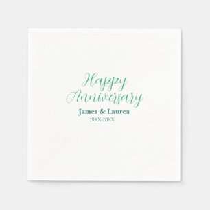 Servilleta De Papel Feliz aniversario boda nombre fecha año simple mi